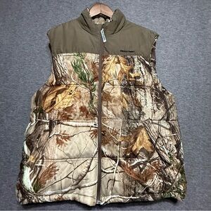 Realtree Reversible Camouflage Puffer Vest Mens Size Large Full Zip